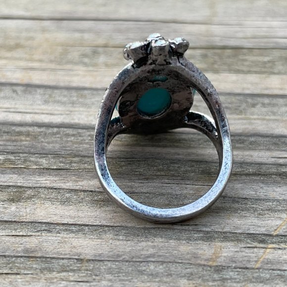Vintage Style Women Rings Fashion flower turquoise - Picture 3 of 6